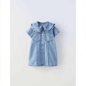 Zara Girls COLLARED DENIM DRESS